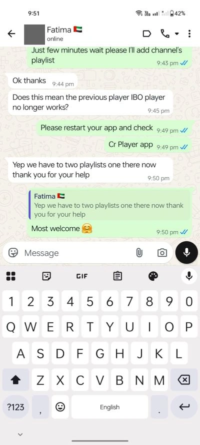 iptv testimonial from UAE